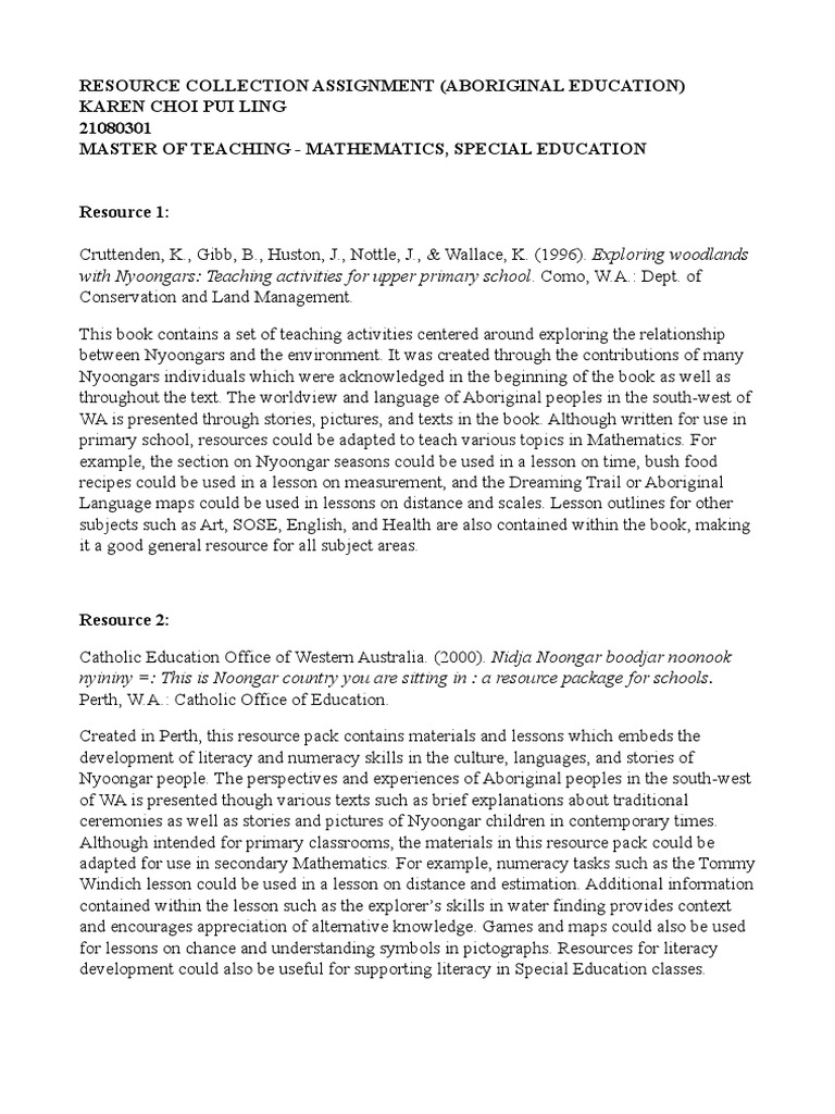 Aboriginal Education Resource Collection Pdf Indigenous Australians