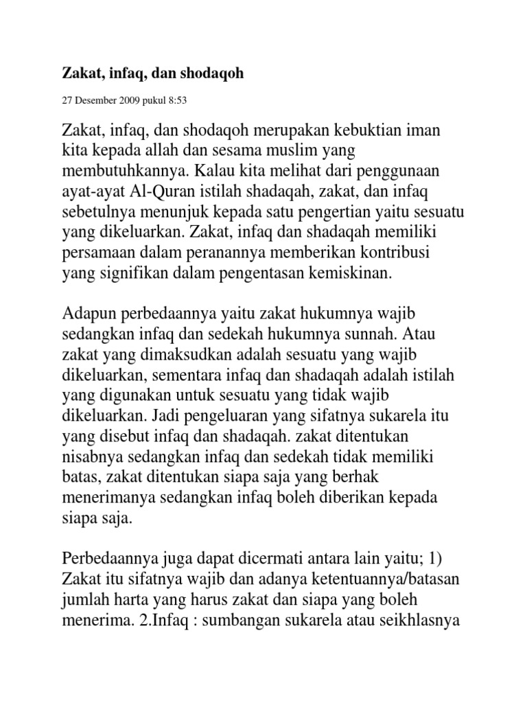 Zakat Infaq Dan Shodaqoh