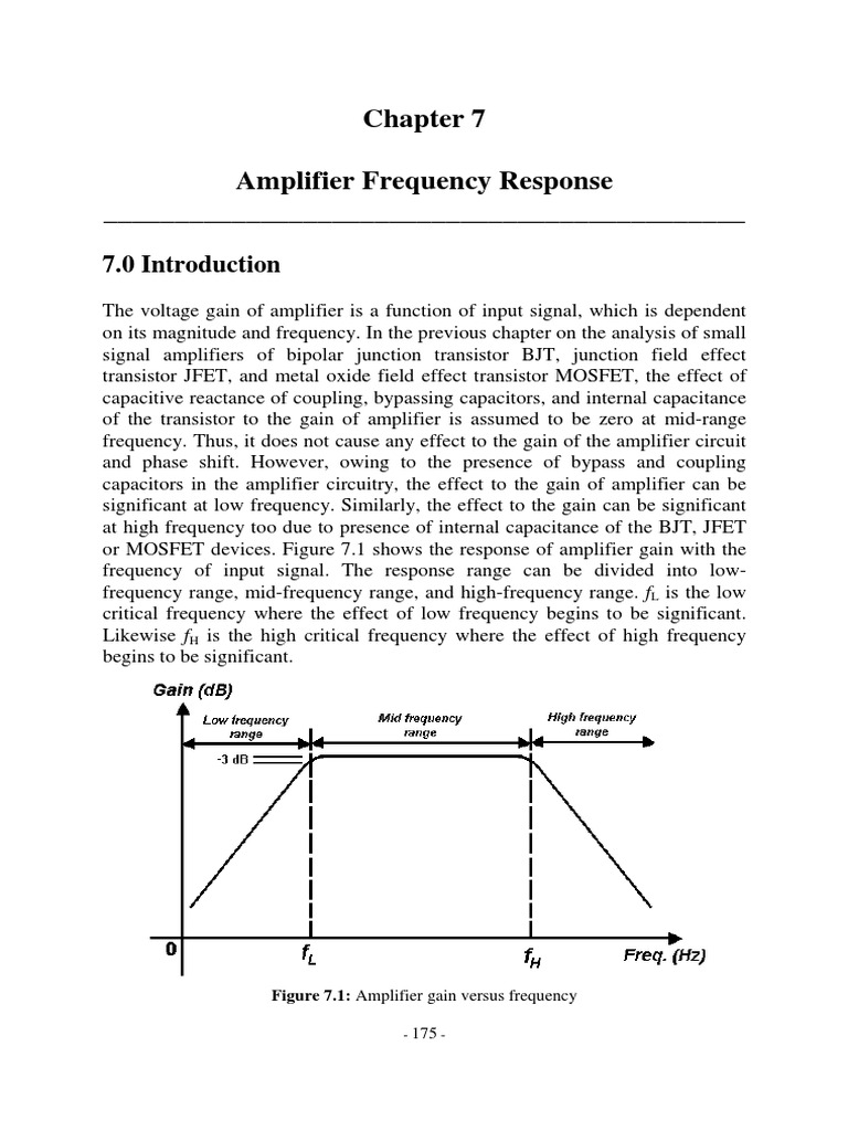 Chapter 7 Amplifier Frequency Response Amplifier Capacitor