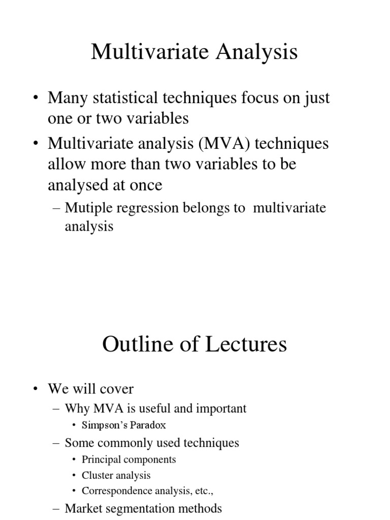 Multivariate Analysis Techniques | PDF | Cluster Analysis | Principal ...