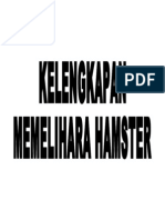 Kelengkapan Memelihara Hamster