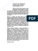 El Programa de Gobierno que Necesita el País