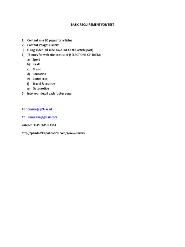 Test Requirements for CMS Articles | PDF | Computers