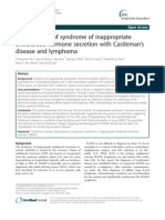 A case report of syndrome of inappropriate antidiuretic hormone secretion with Castleman’s disease and lymphoma