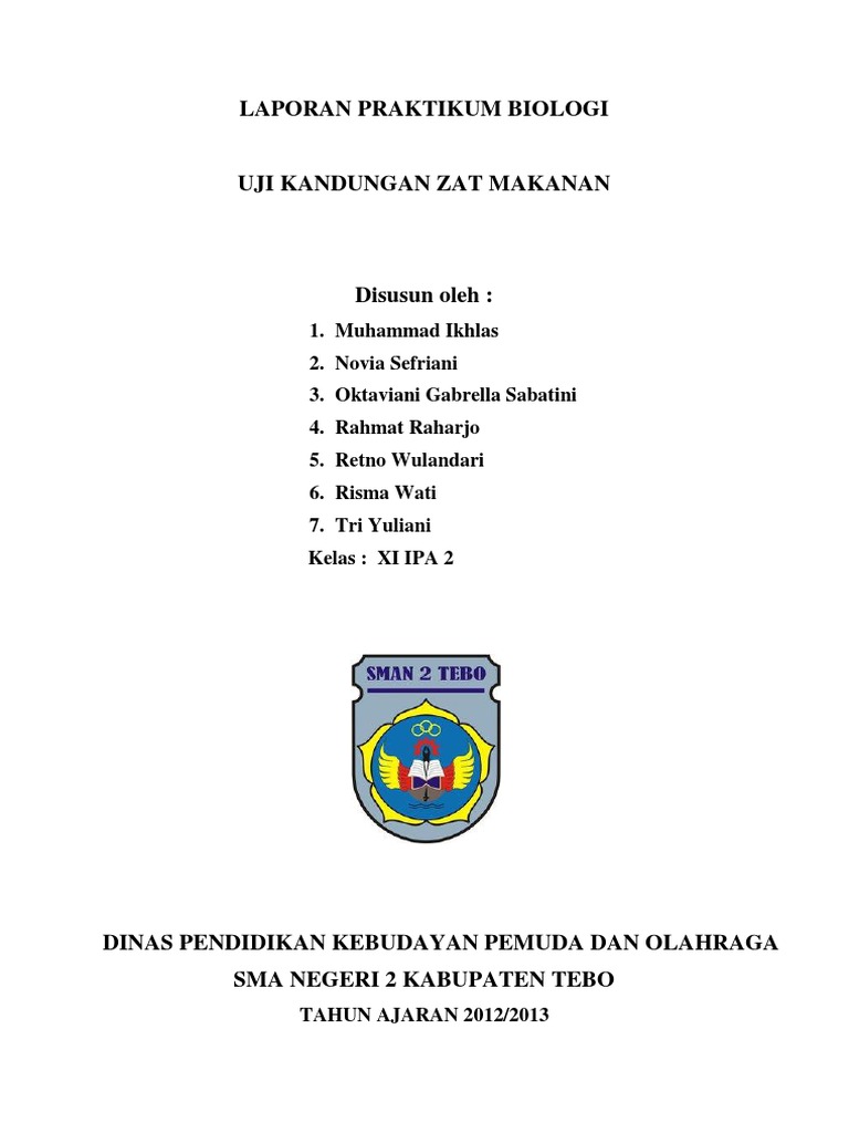 Laporan Praktikum Biologi Uji Makanana