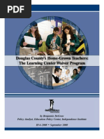 Download Douglas Countys Home-Grown Teachers The Learning Center Waiver Program by Education Policy Center SN16794910 doc pdf