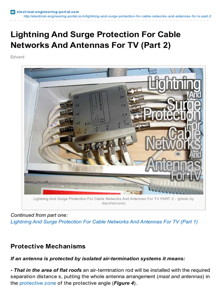 Lightning and Surge Protection For Cable Networks and Antennas For TV