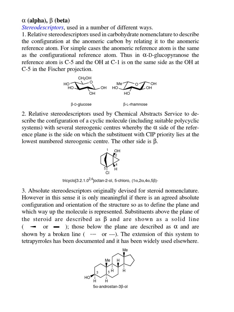 A (Alpha), B (Beta) | PDF | Stereochemistry | Molecules