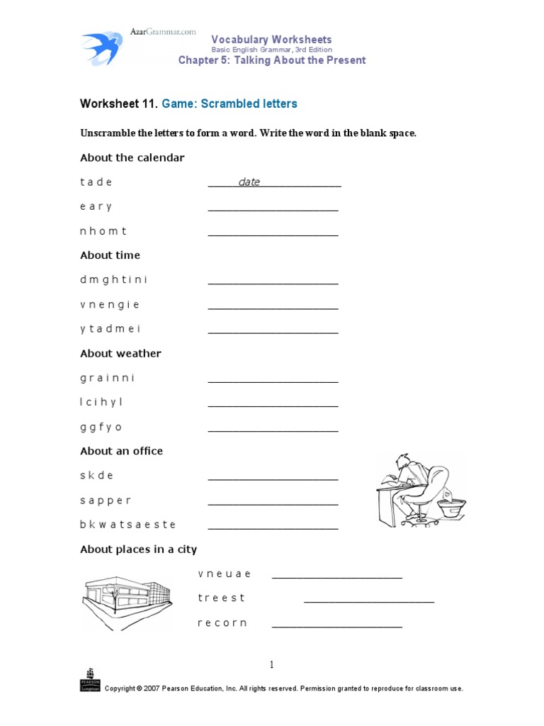 Worksheet 11.: Game: Scrambled Letters | PDF