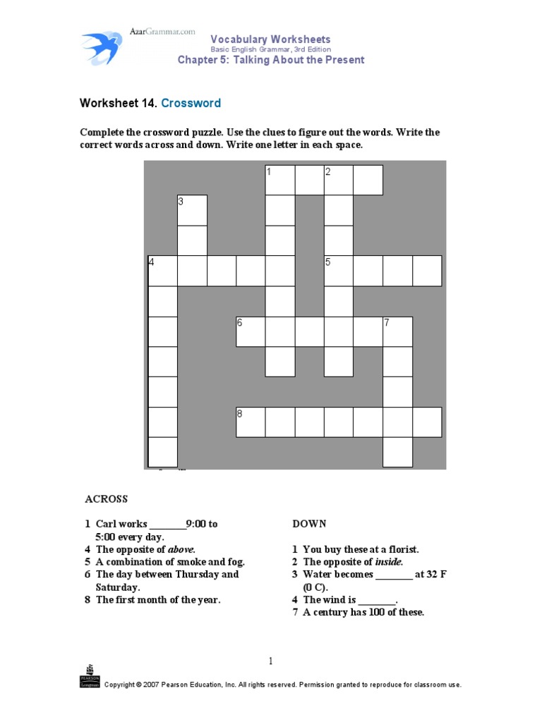 Worksheet 14.: Crossword | PDF | Language Arts & Discipline