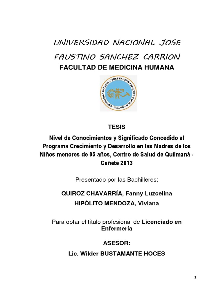 Tesis Nivel de conocimientos y Significado concedido al