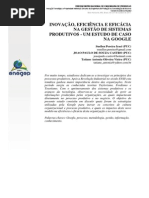 Inovação, Eficiência E Eficácia Na Gestão De Sistemas Produtivos - Um Estudo De Caso Na Google
