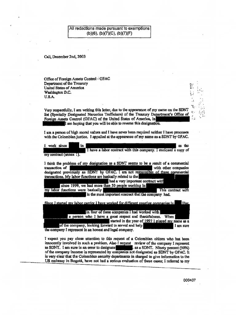 Petition 65 PDF Office Of Foreign Assets Control Government Of