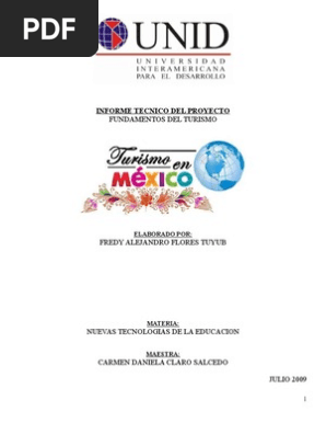 Informe Tecnico Del Proyecto Turismo Turismo Desarrollo