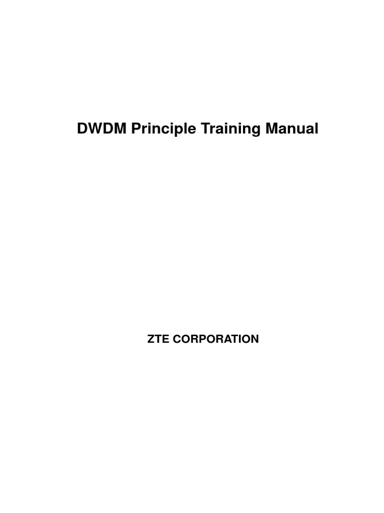 DWDM Principle Training Manual | PDF