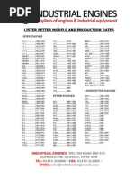 Lister Petter Engines Dates