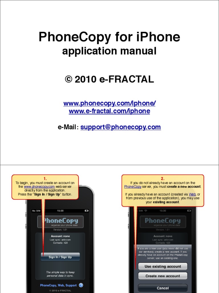 PhoneCopy Manual en | PDF