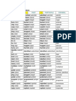 Lista de Verbos Regulares e Irregulares