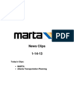  MARTA News Clips 1-14-13