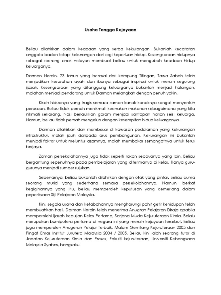 Usaha Tangga Kejayaan In English