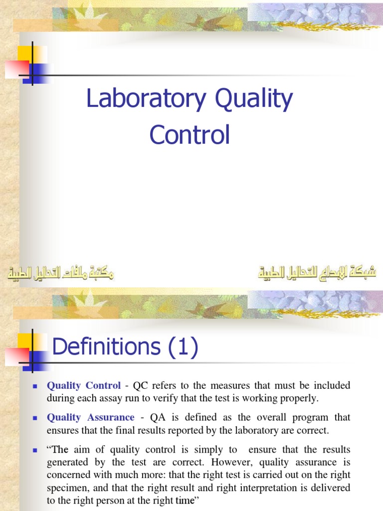 Laboratory Quality Control Observational Error Quality Assurance