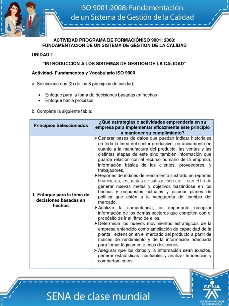 Fundamentos y Vocabulario ISO 9000 | PDF | Gestión de la calidad ...