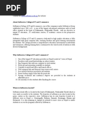 Website Conent Softwarica College