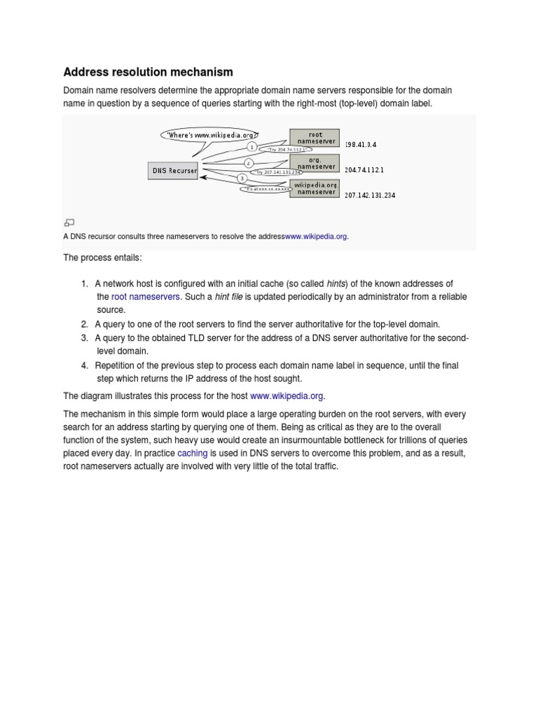 DNS Address Resolution Process Explained | PDF