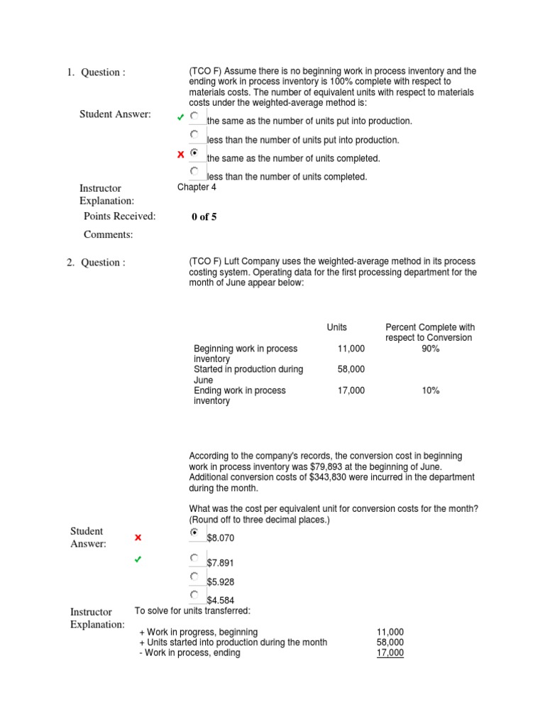Process Costing Analysis and Calculations | PDF | Cost Of Goods Sold ...