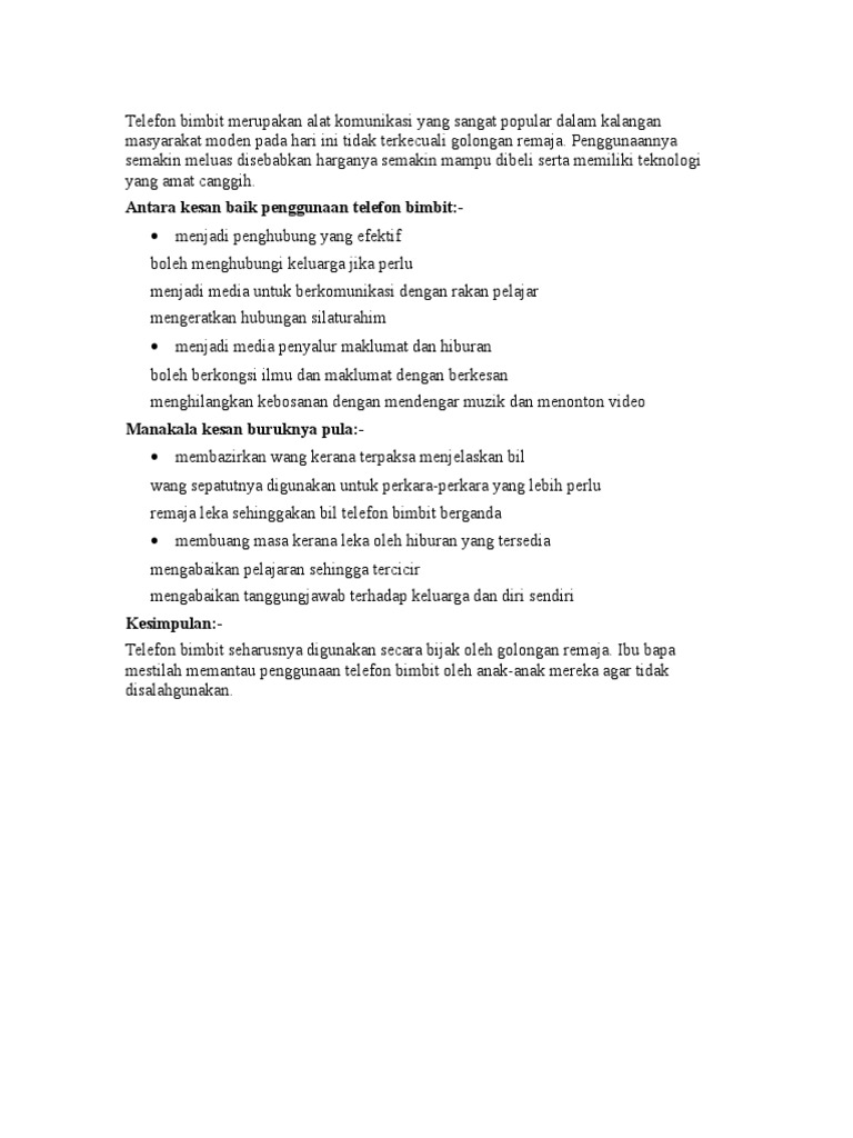 Keburukan Dan Kebaikan Penggunaan Telefon Bimbit Pdf