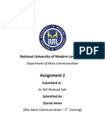 Assignment 2: National University of Modern Languages
