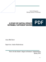 A Study of Capital Structure in Extremely Different Environments