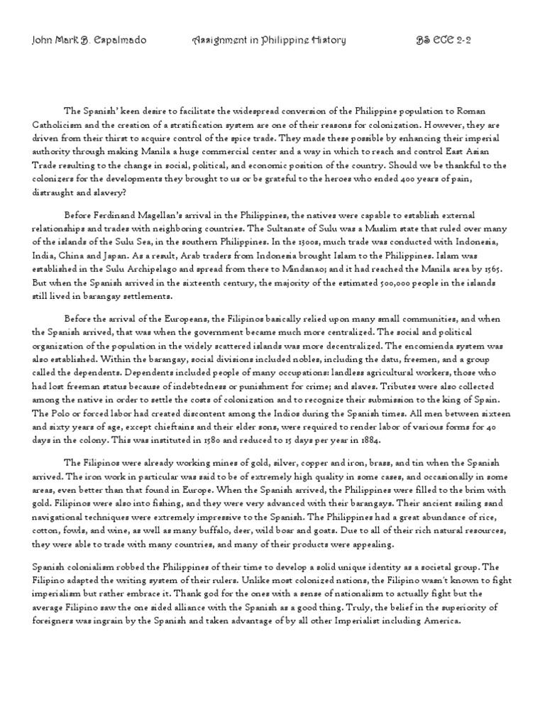 Impact of Spanish Colonization in the Philippines | PDF | Philippines ...