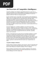 Download An Overview of Competitive Intelligence by Ashish SN16813 doc pdf
