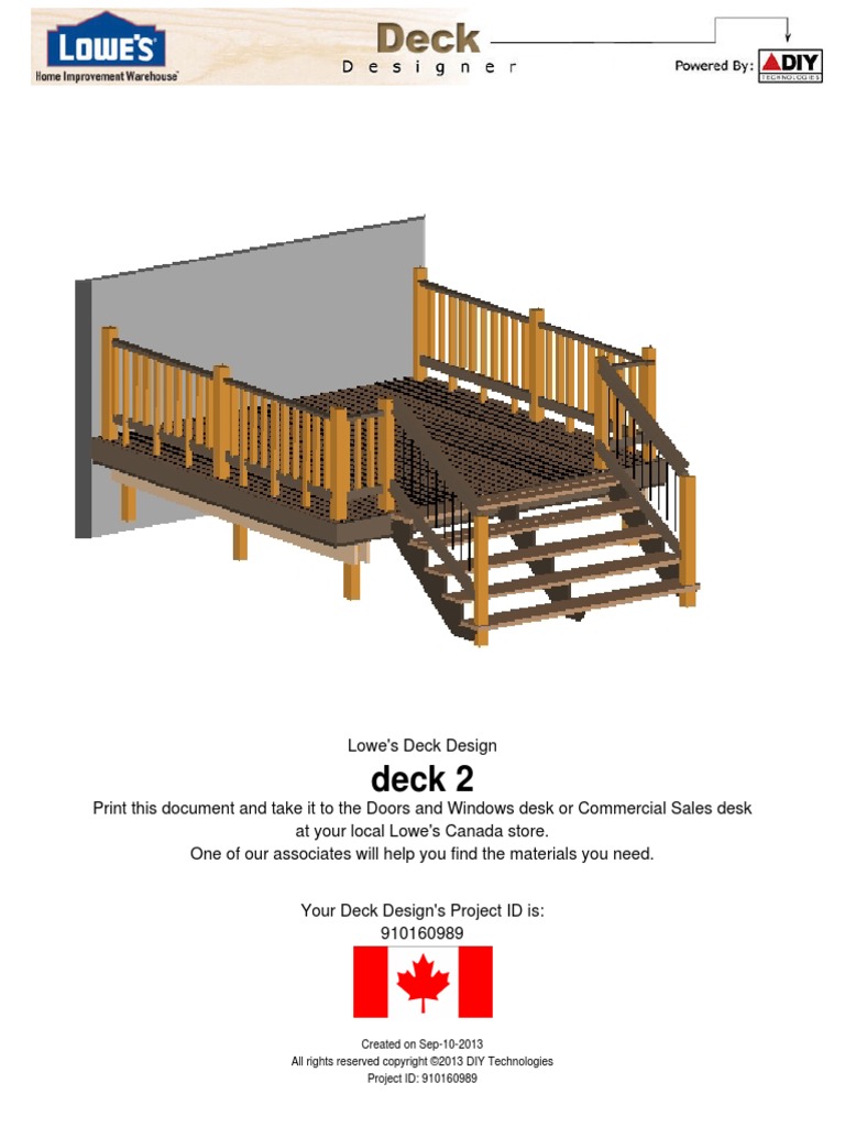 Deck 2 Lowe's Deck Design PDF Framing (Construction) Stairs
