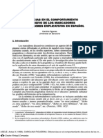 Diferencias en El Comportamiento Discursivo de Los Marcadores