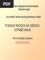 Metodi I Tehnike Naucnog Istrazivanja Pisanje Izvestaja Janicijevic