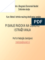 Metodi I Tehnike Naucnog Istrazivanja Pisanje Izvestaja Janicijevic