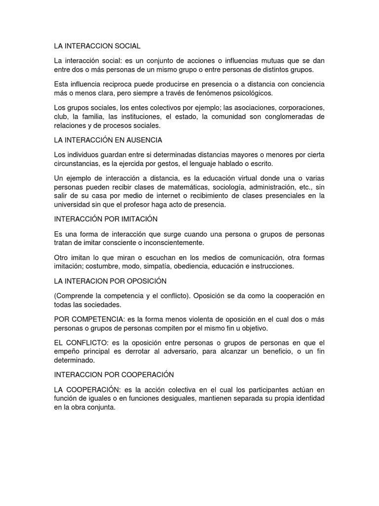 Ejemplos de Interacción Social | PDF | Aprendizaje | Conocimiento