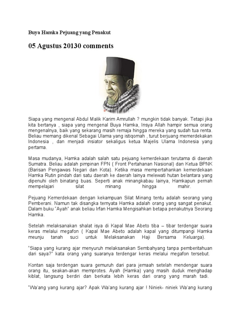Buya Hamka Pejuang Yang Penakut