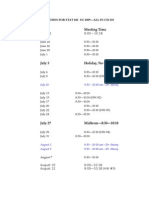 Class Meeting Times For Stat 602 Summer 2009 FINAL OK