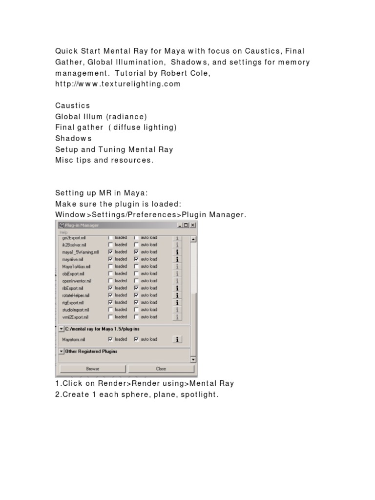 Quick Start: Mental Ray for Maya | PDF | Rendering (Computer Graphics ...