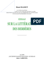 Essai Sur La Littérature Des Berberes - 1920