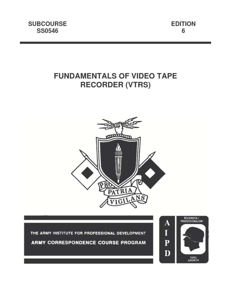 Fundamentals of Video Tape Recorder (VTR) SS 05466 PDF Frequency