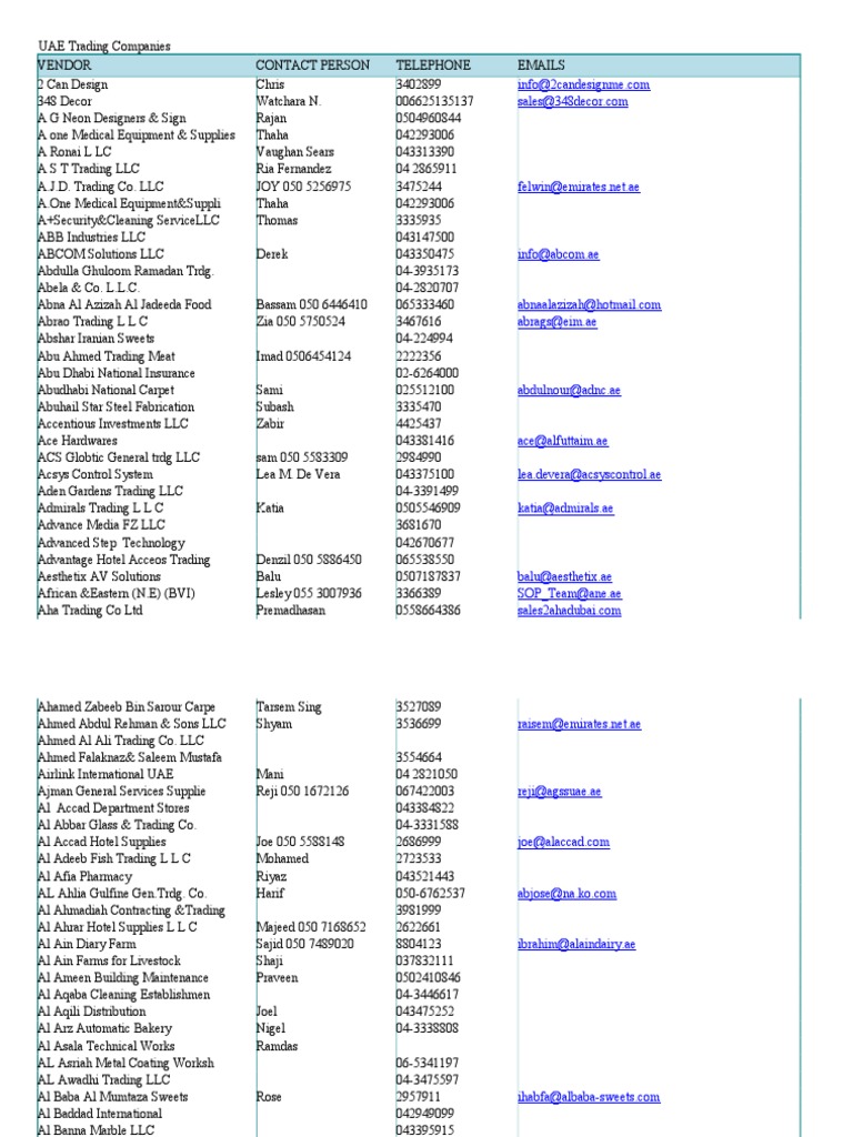 UAE Trading Companies PDF
