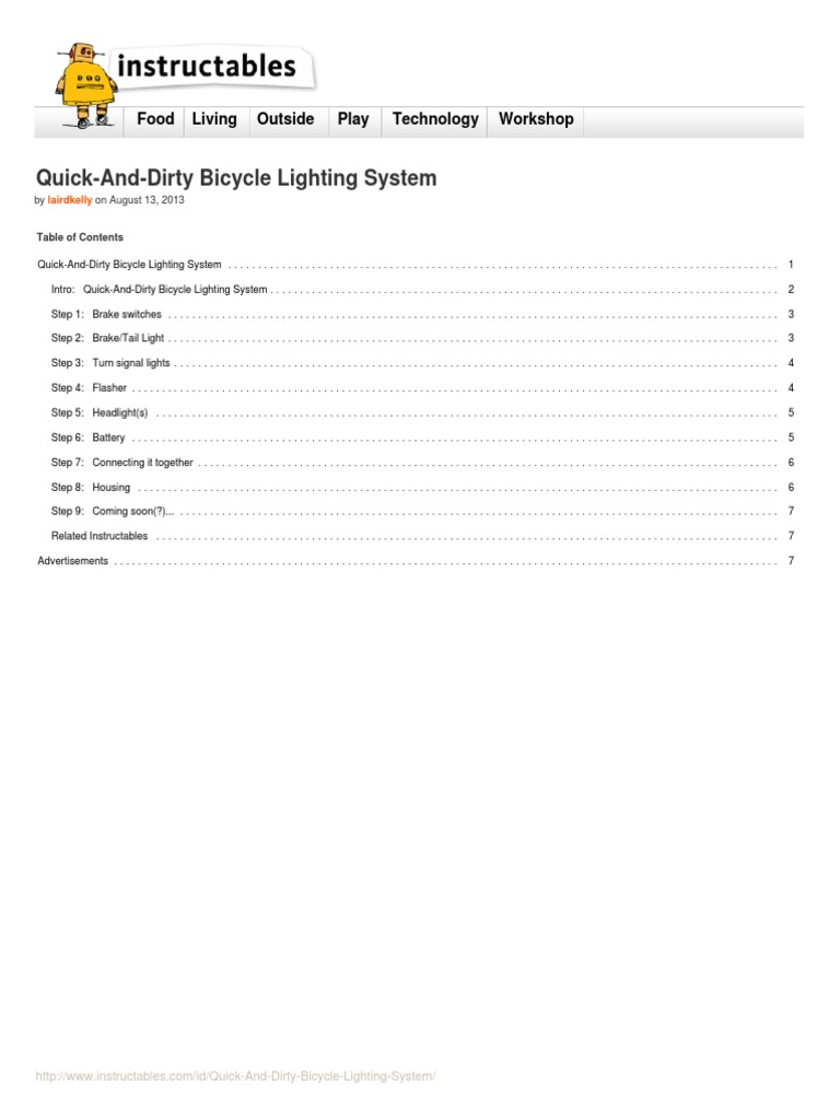 DIY Bicycle Lighting System Guide | PDF | Switch | Electrical Engineering