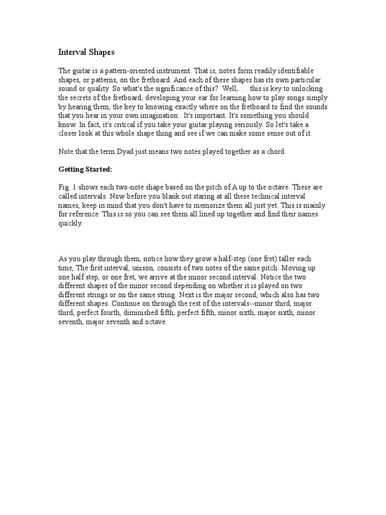 Interval Shapes in A | PDF | Interval (Music) | Harmony