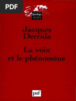 Derrida, Jacques. La Voix Et Le Phénomène