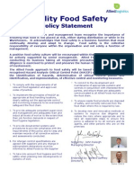 Food Safety Statement June 2012