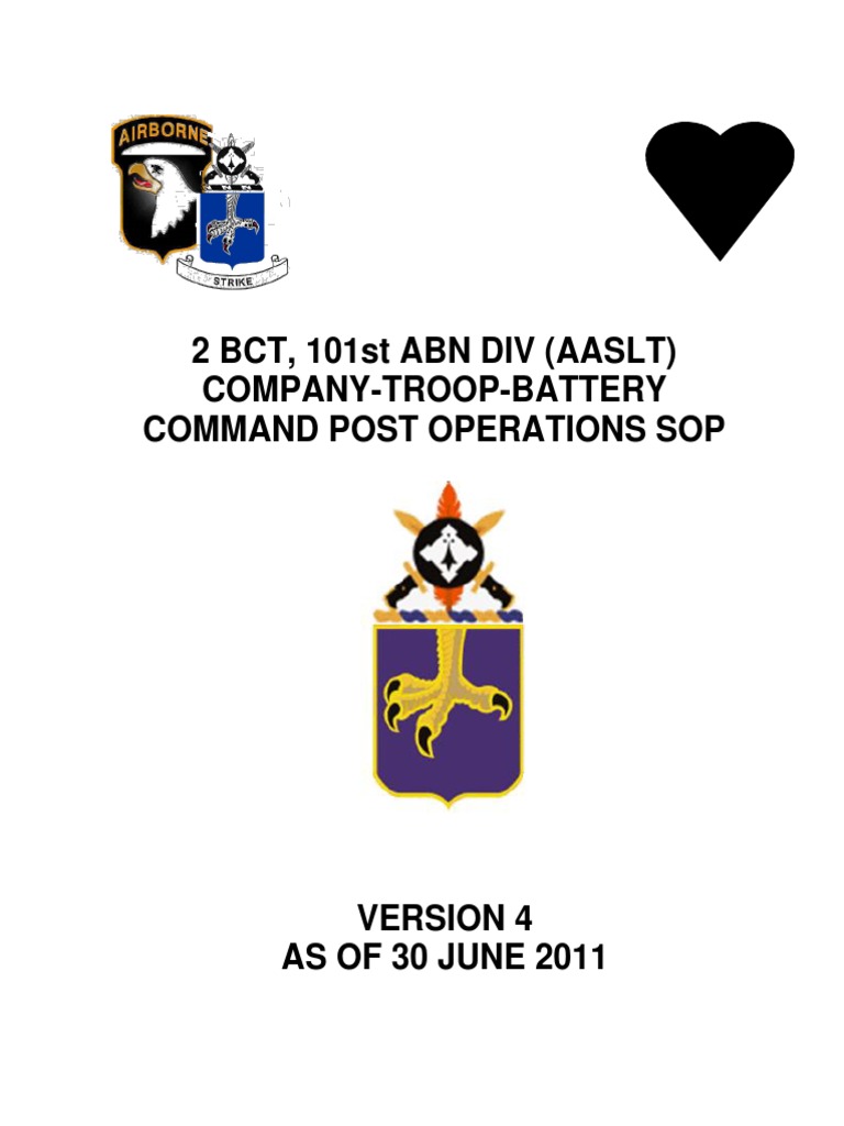 C-T-B Command Post Operations SOP | PDF | Military Intelligence | Staff ...